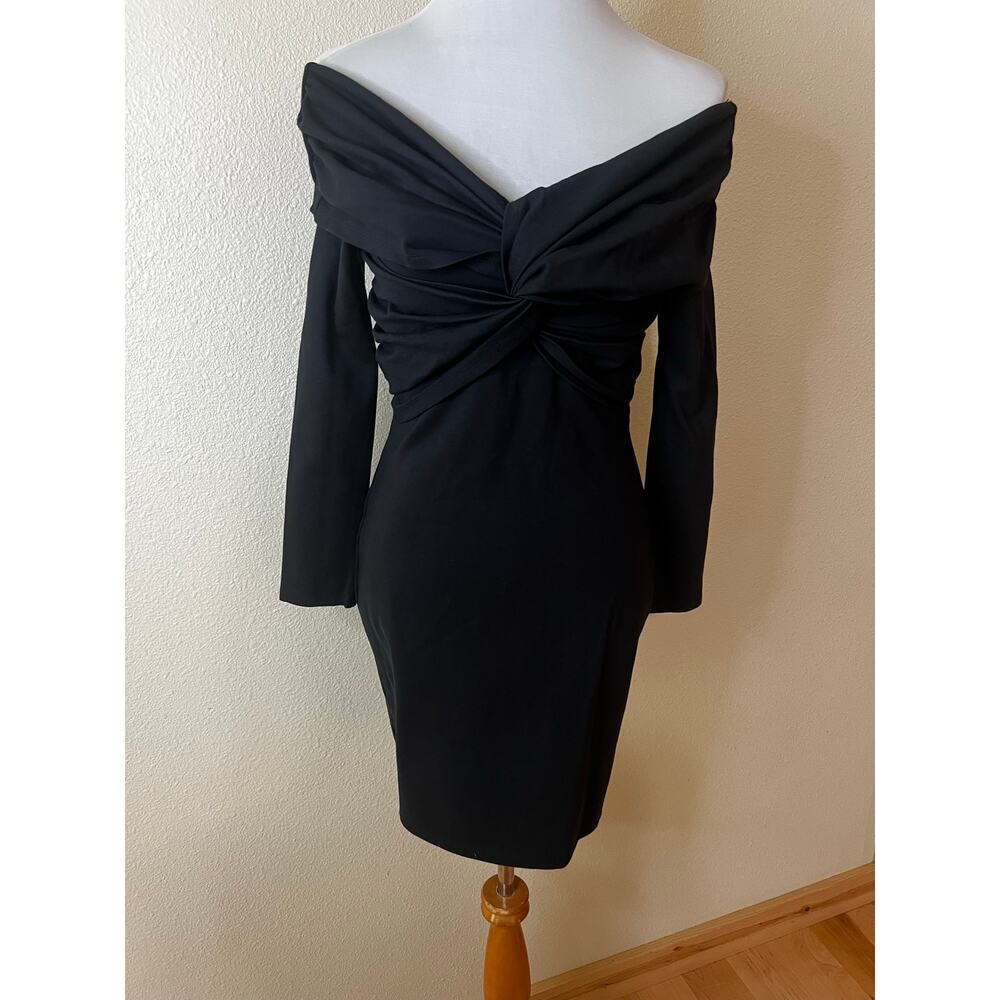 Abercrombie & Fitch black off the shoulder ponte knit mini dress NEW MEDIUM